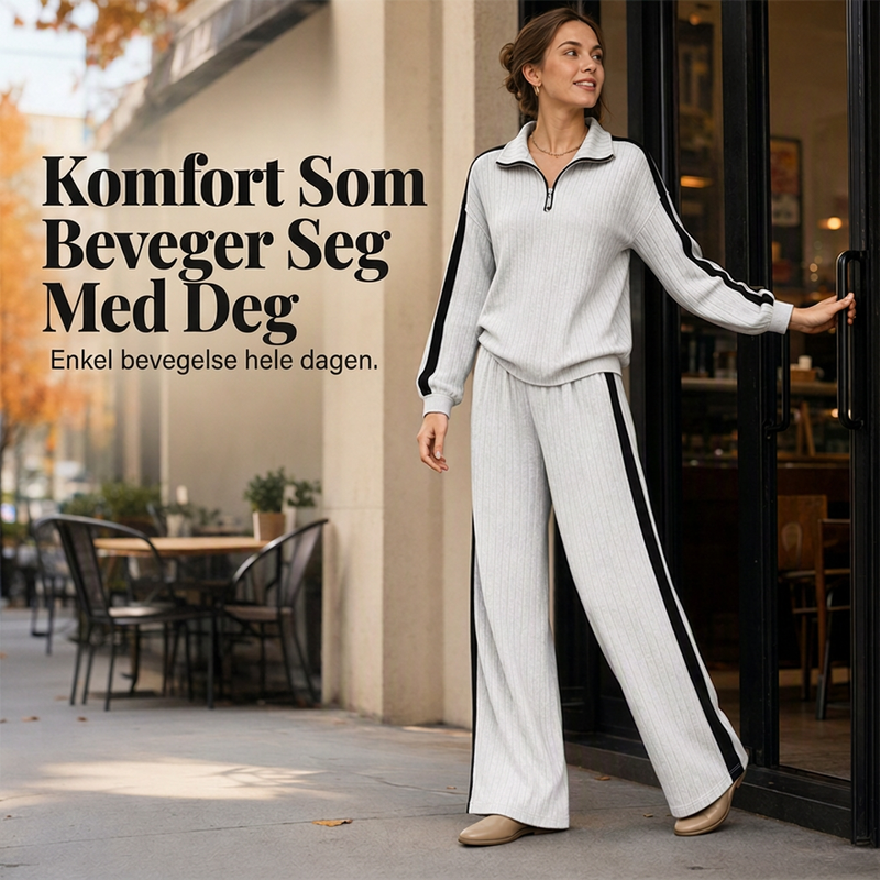 Uformell sweatshirt og vide bukser for kvinner