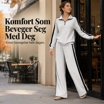 Uformell sweatshirt og vide bukser for kvinner