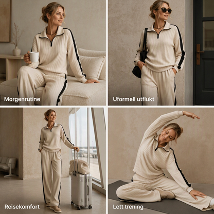 Uformell sweatshirt og vide bukser for kvinner