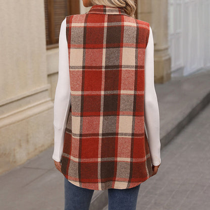 Dame knappe rutete vest