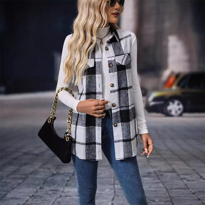 Dame knappe rutete vest