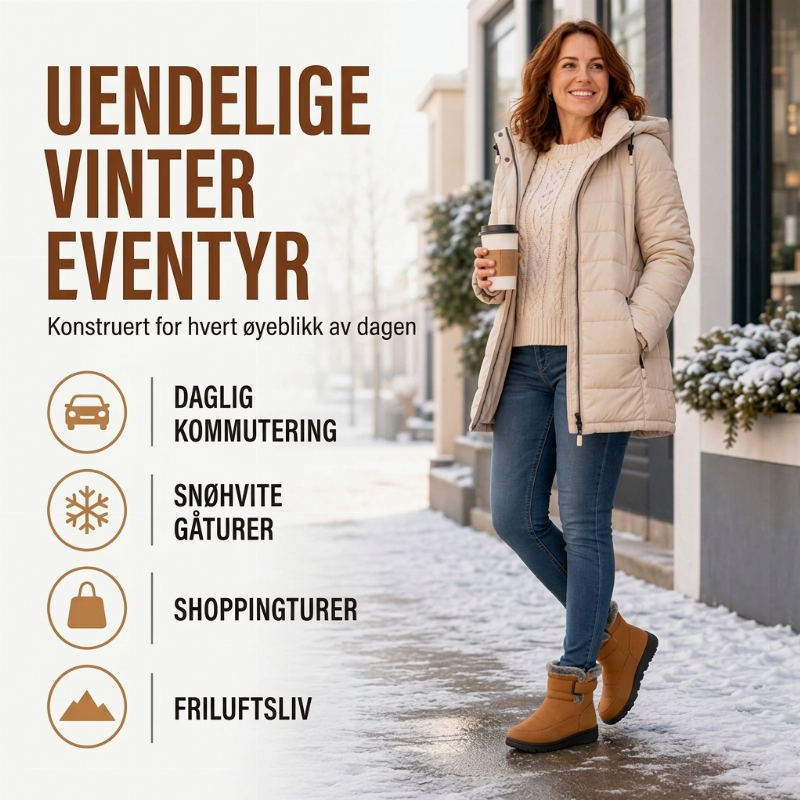 Sklisikre varme vinterstøvler for kvinner