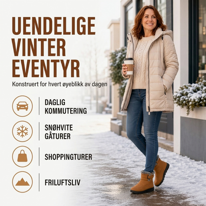 Sklisikre varme vinterstøvler for kvinner
