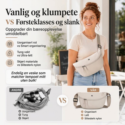 Minimalistisk halvmåne-crossbodyveske
