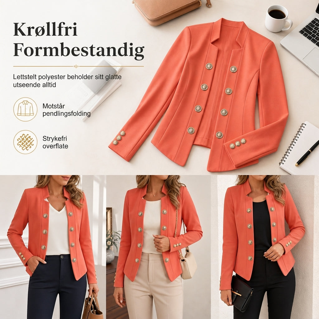 Dameblazer med ståkrage, smal passform