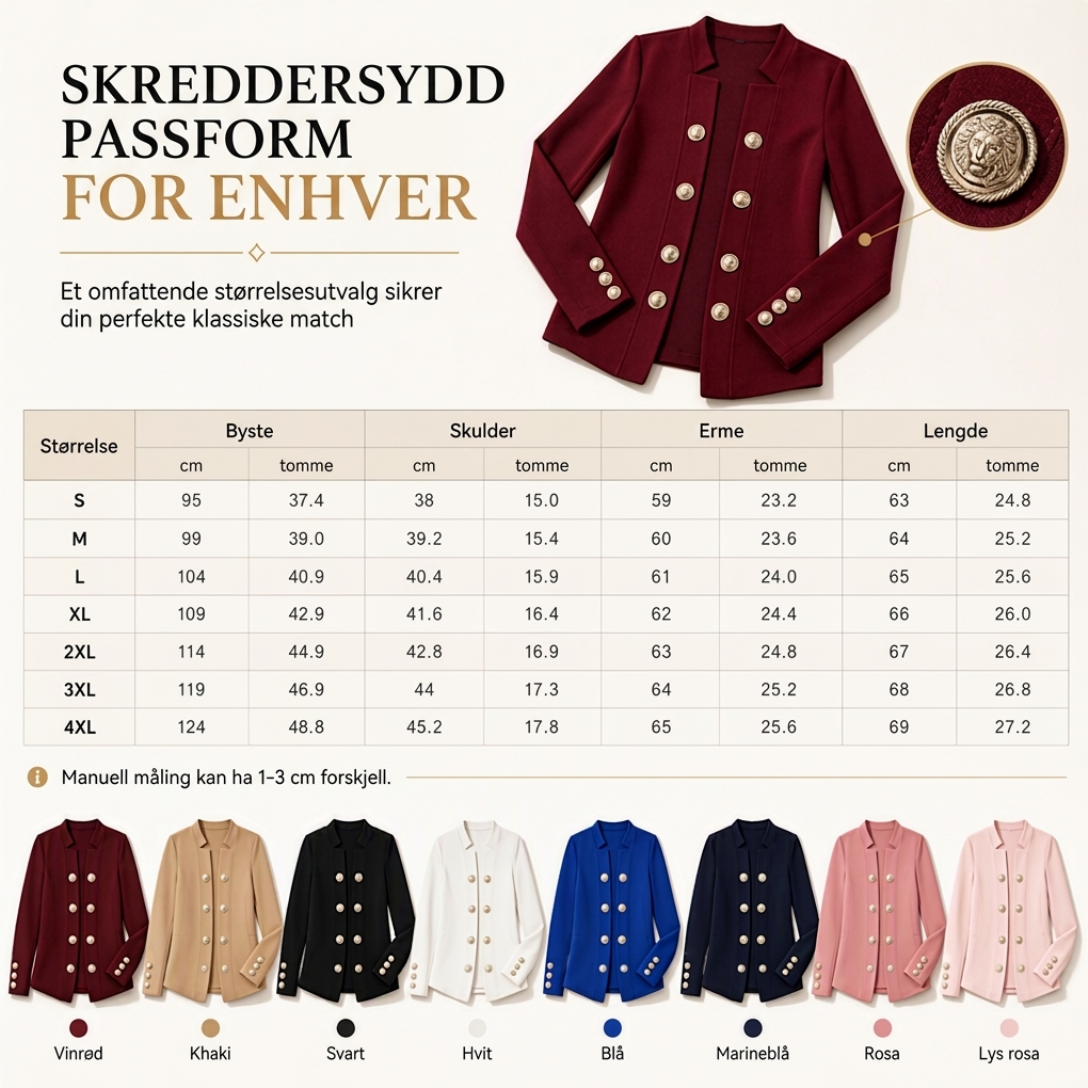 Dameblazer med ståkrage, smal passform