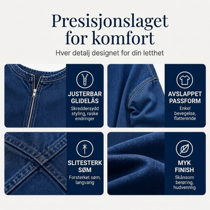 Dame langermet dongerigenser med halvt glidelås