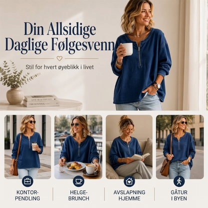 Dame langermet dongerigenser med halvt glidelås