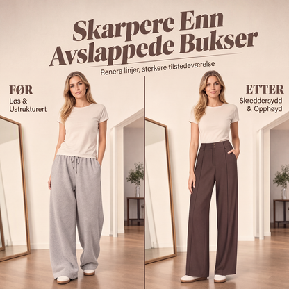 Bredbukser med høy midje for kvinner
