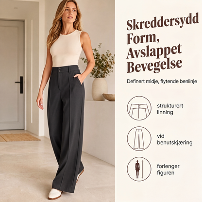 Bredbukser med høy midje for kvinner