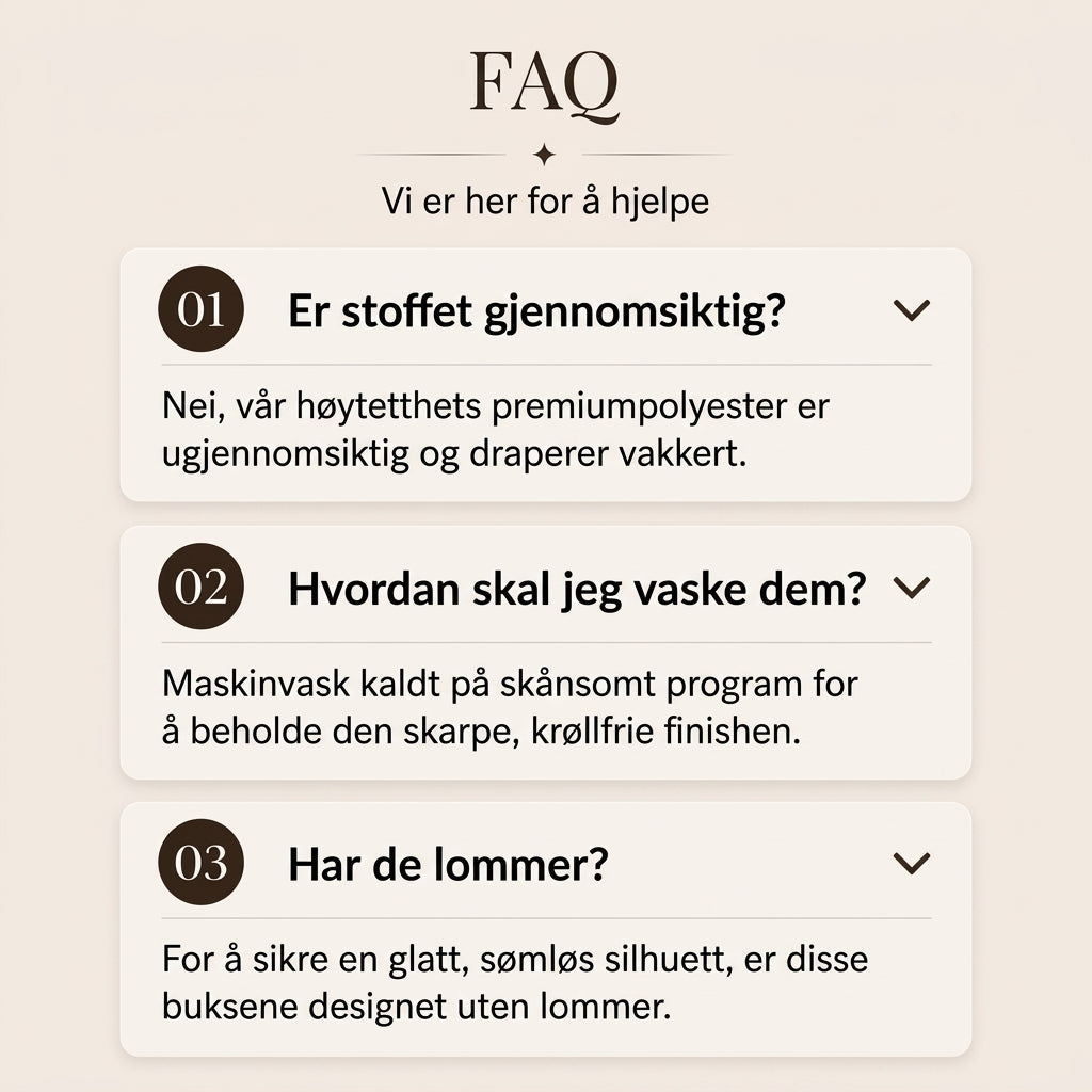 Uformelle høyebukser med vide ben for kvinner