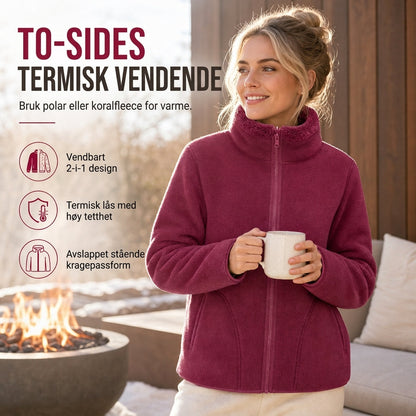 🔥 50% RABATT 🔥 Unisex vendbar varm glidelåskjakke med stående krage