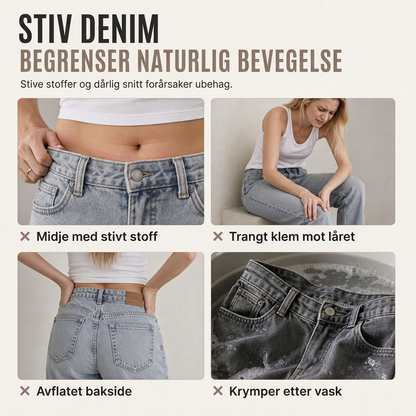 Retro høytaljede vide jeans for kvinner