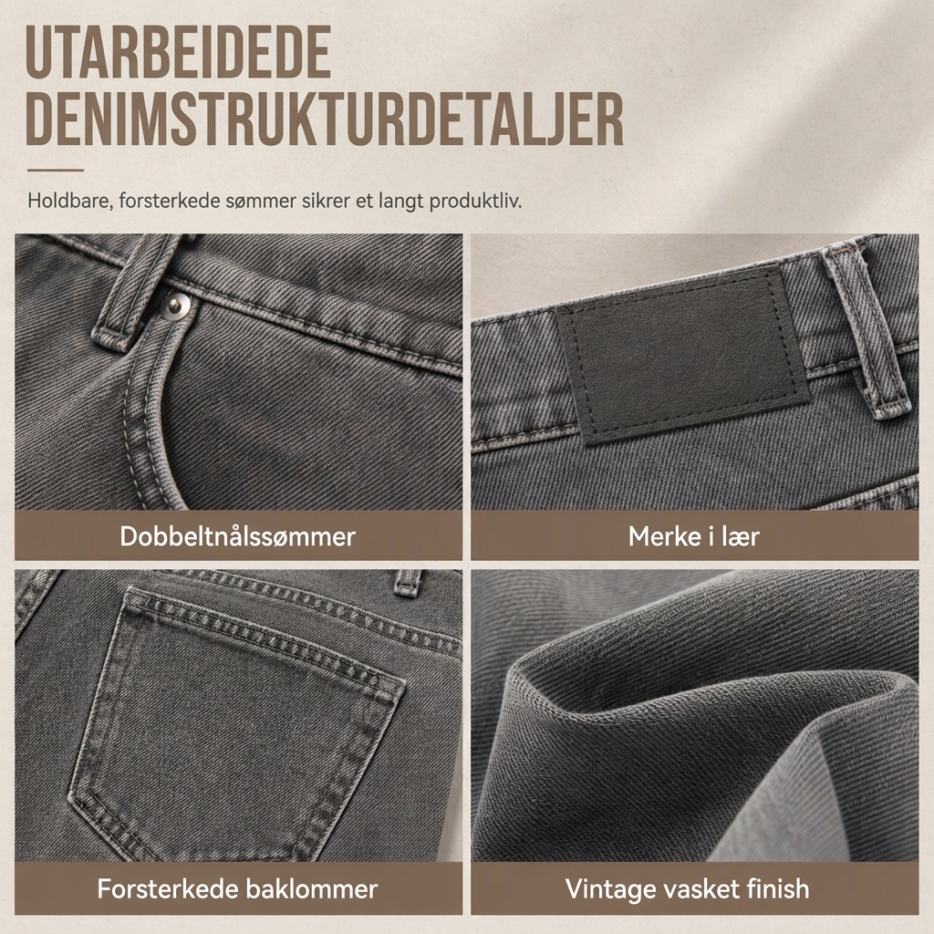 Retro høytaljede vide jeans for kvinner