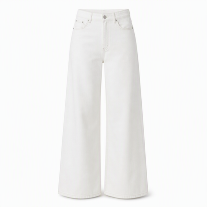 Retro høytaljede vide jeans for kvinner