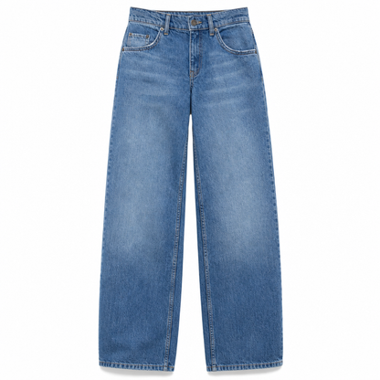 Retro høytaljede vide jeans for kvinner