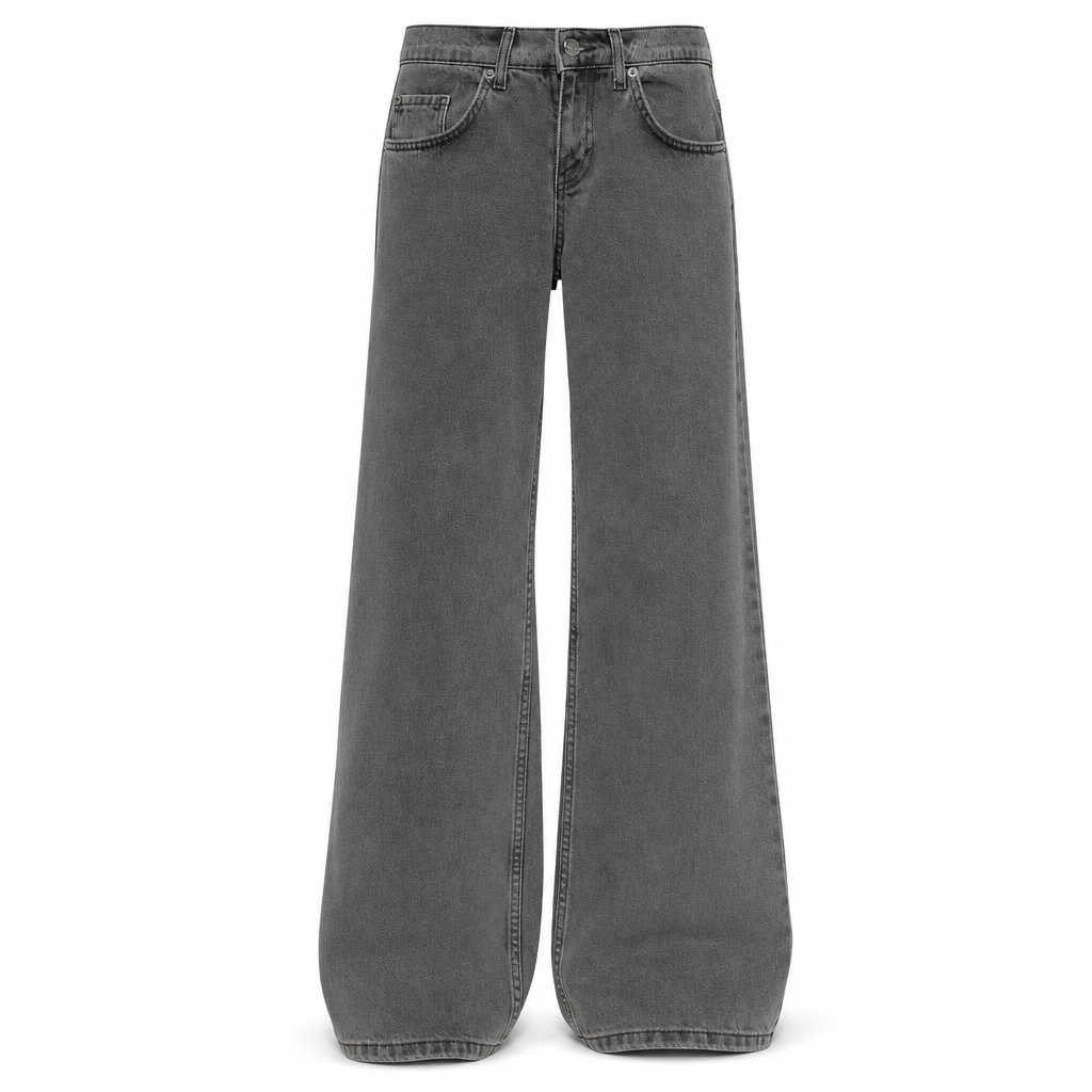 Retro høytaljede vide jeans for kvinner