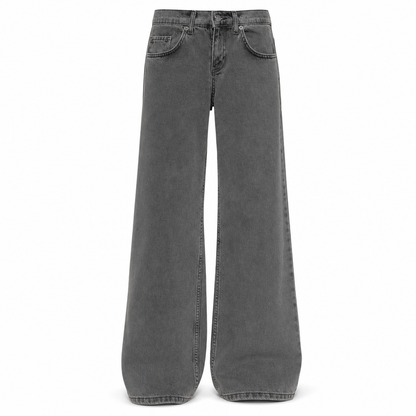Retro høytaljede vide jeans for kvinner