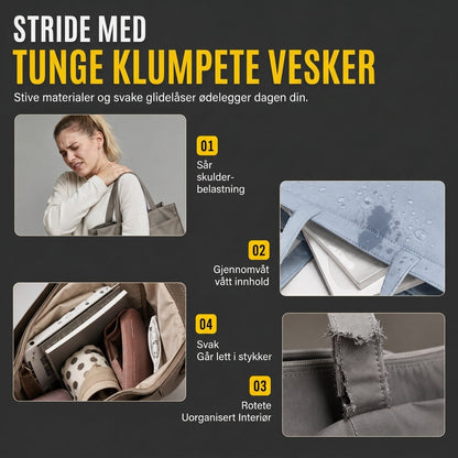 Stor kapasitet avslappet skulderveske av nylon