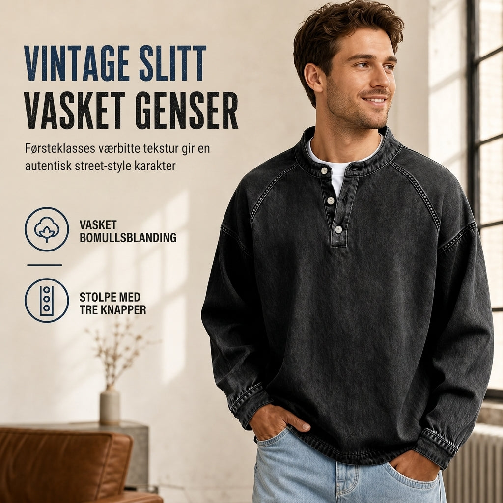 Gensre i vintage-stil, løstsittende og uformell for menn