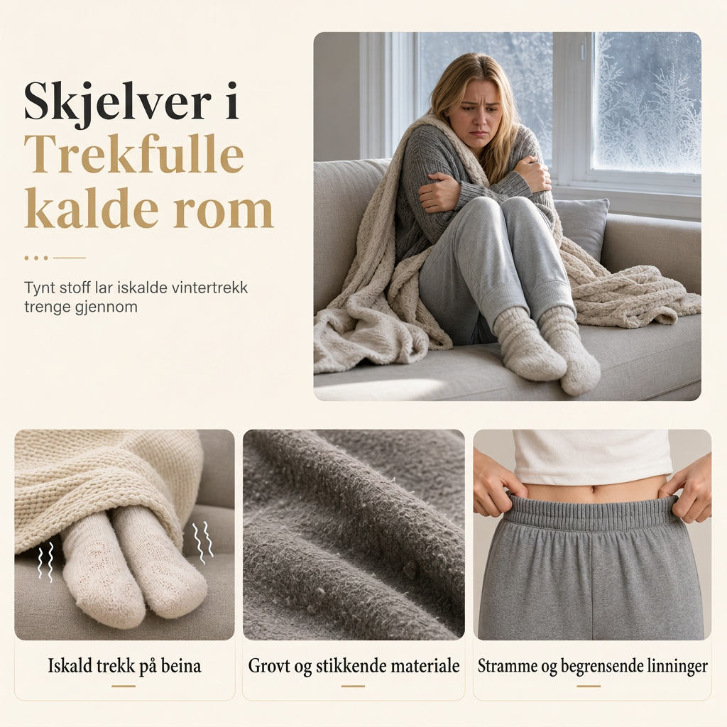 Dame uformelle varme fritidsbukser med flanellforing