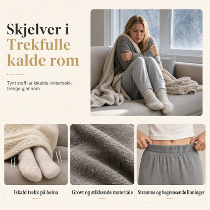 Dame uformelle varme fritidsbukser med flanellforing