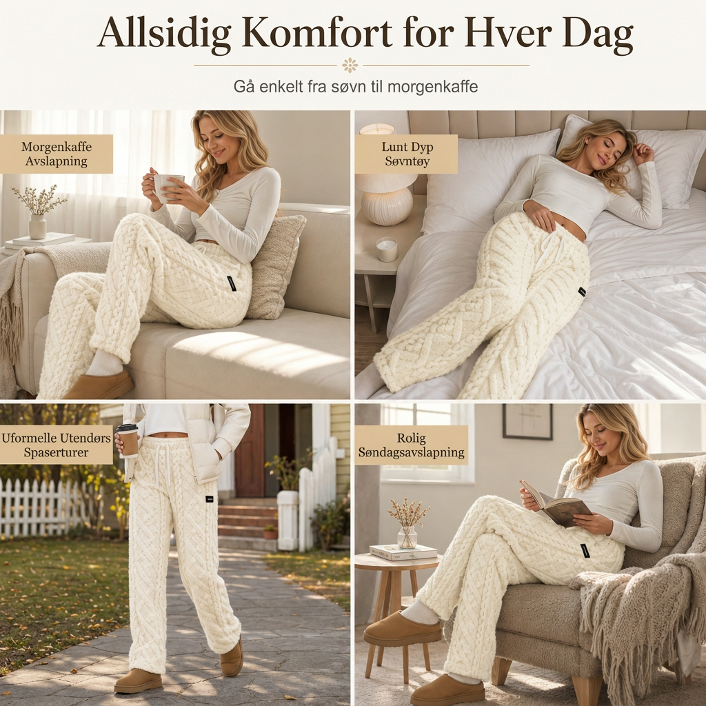Dame uformelle varme fritidsbukser med flanellforing