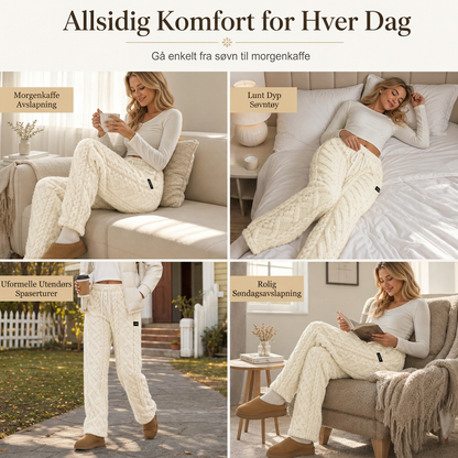 Dame uformelle varme fritidsbukser med flanellforing