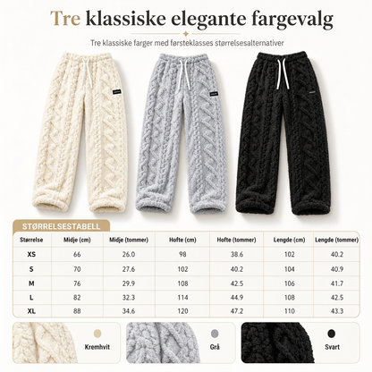 Dame uformelle varme fritidsbukser med flanellforing