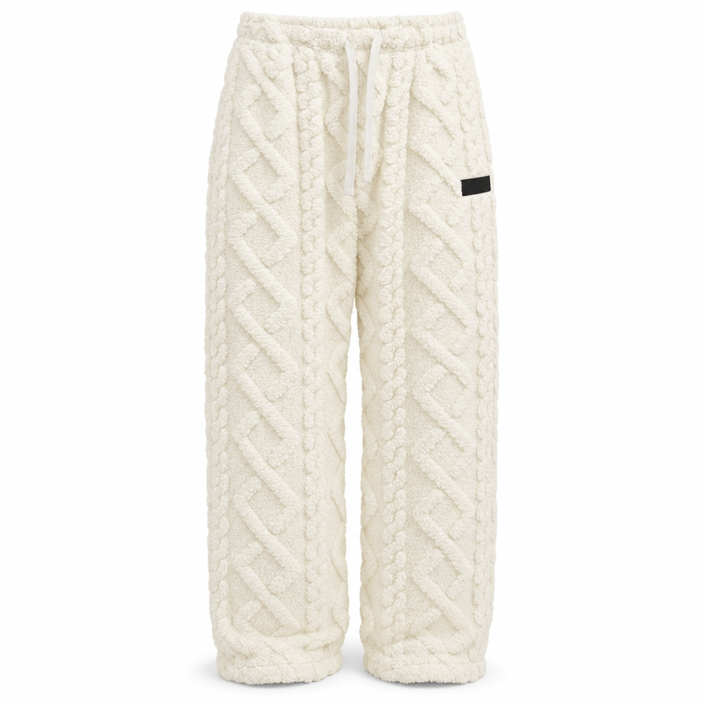 Dame uformelle varme fritidsbukser med flanellforing
