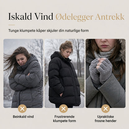 Knepen fleeceforet hettejakke for kvinner