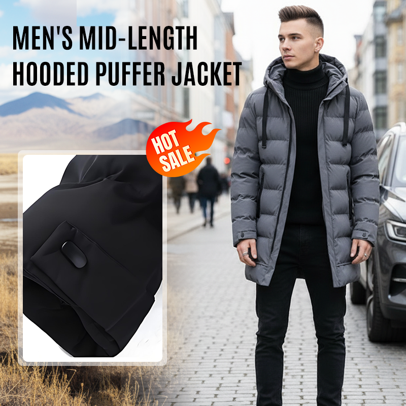 🔥Midtlang dunjakke med hette for menn