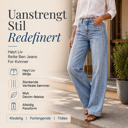 Dame videbuksede jeans med sømmer foran