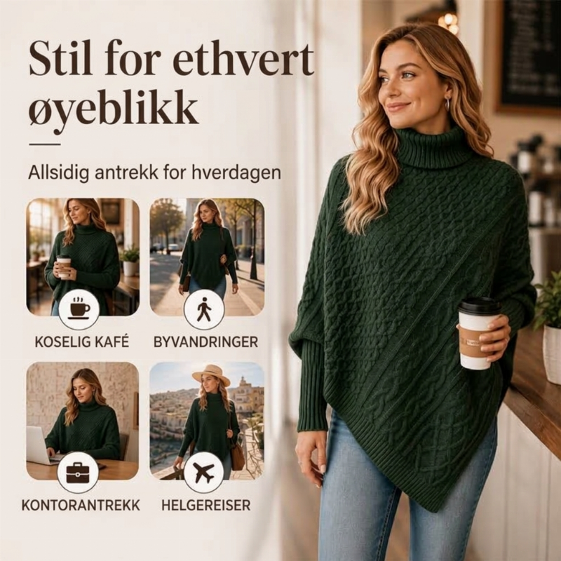 Ponjogenser i kabelstrikk for kvinner