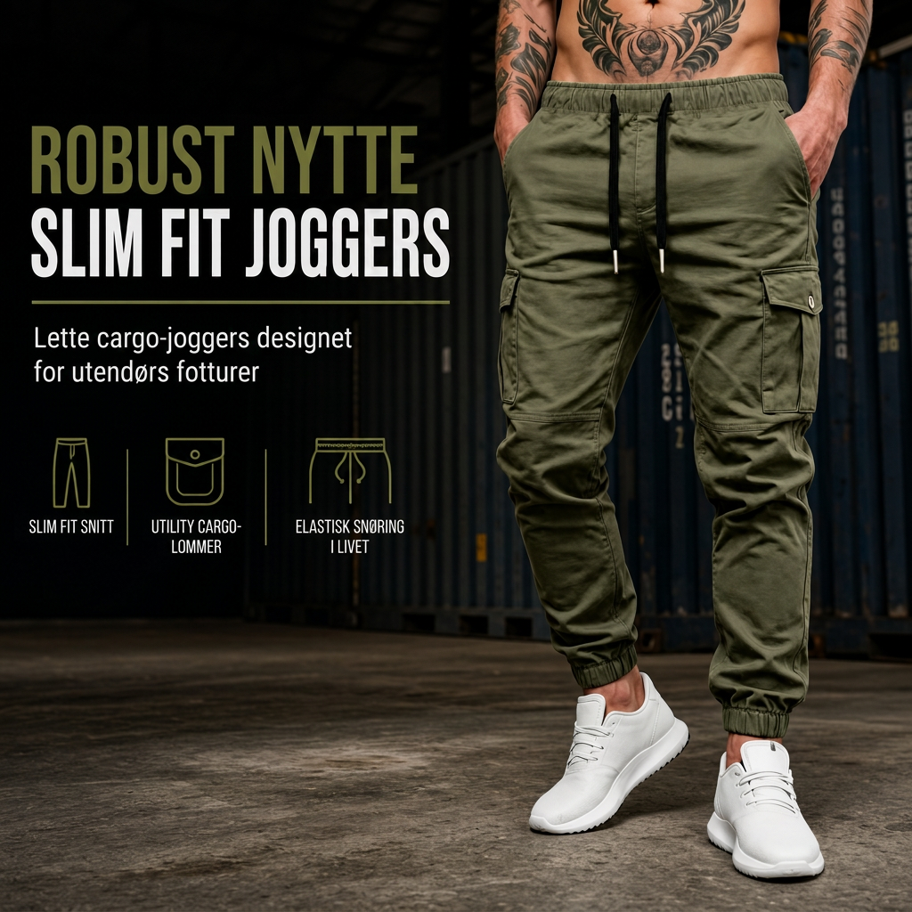Lette uformelle cargobukser utendørs turjoggere for høst- og vinteridrett, løping og trening