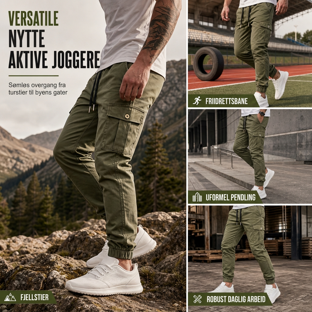 Lette uformelle cargobukser utendørs turjoggere for høst- og vinteridrett, løping og trening