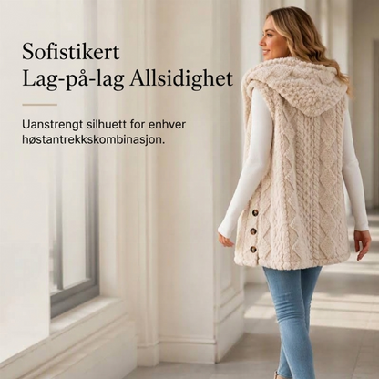 Dame koselig og varm hettevest