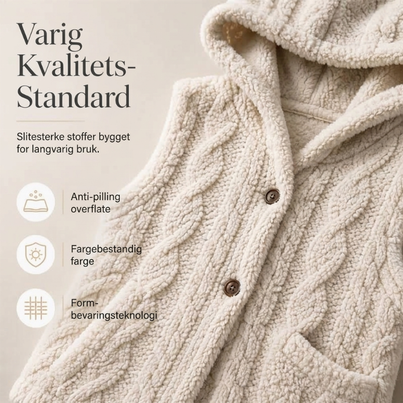 Dame koselig og varm hettevest
