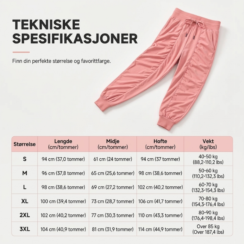 Raske-tørre joggebukser for kvinner
