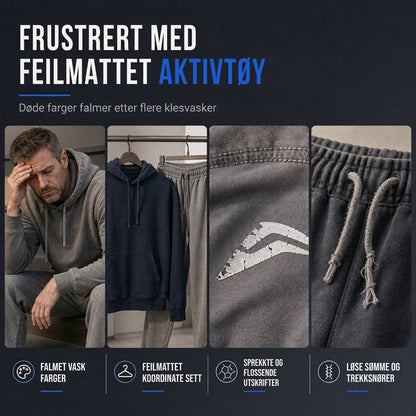 Herre 3D digitaltrykt treningsdress med langermet hettegenser og bukser, løs passform, for vår og høst