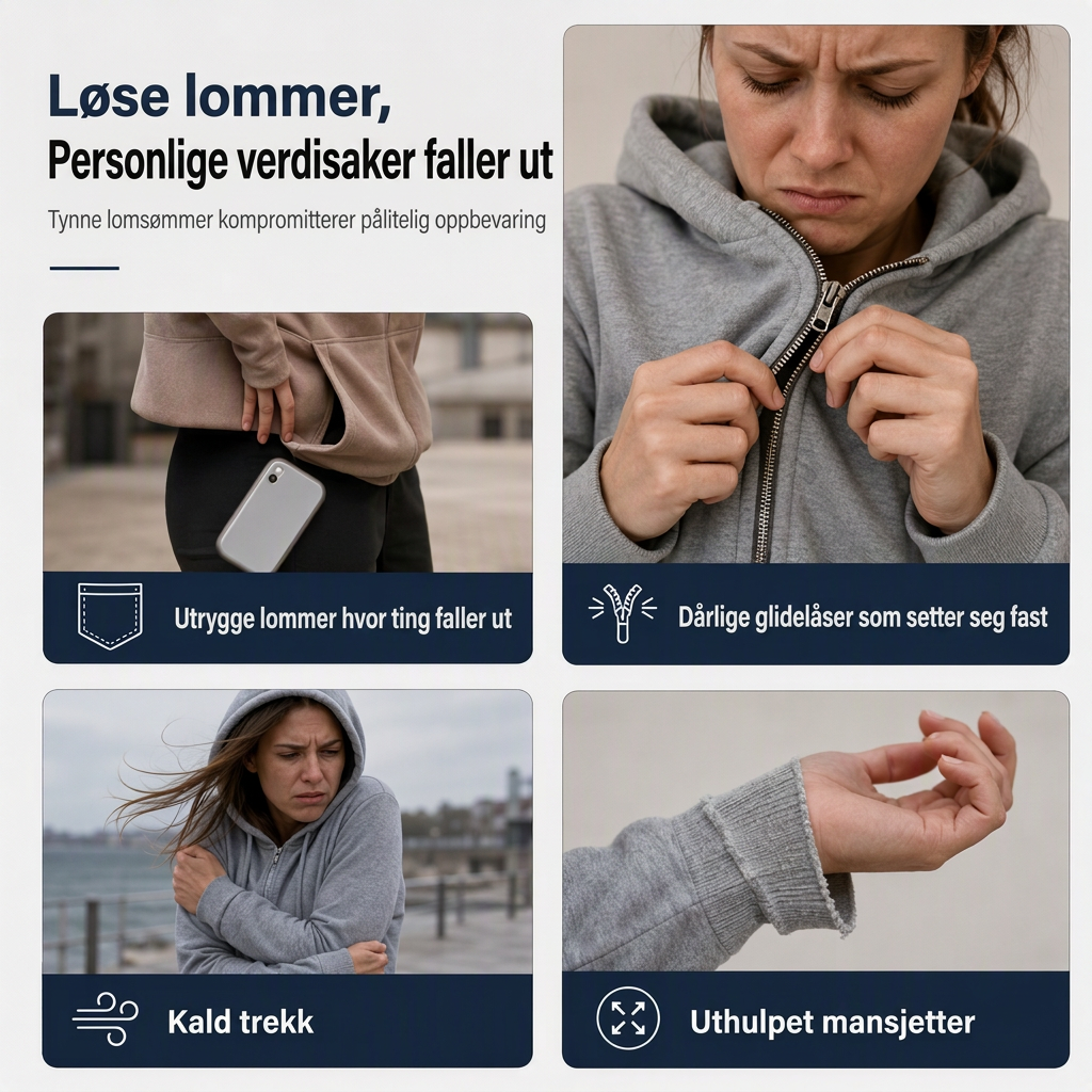 Premium hettegenser for kvinner med hel glidelås og glidelåslommer