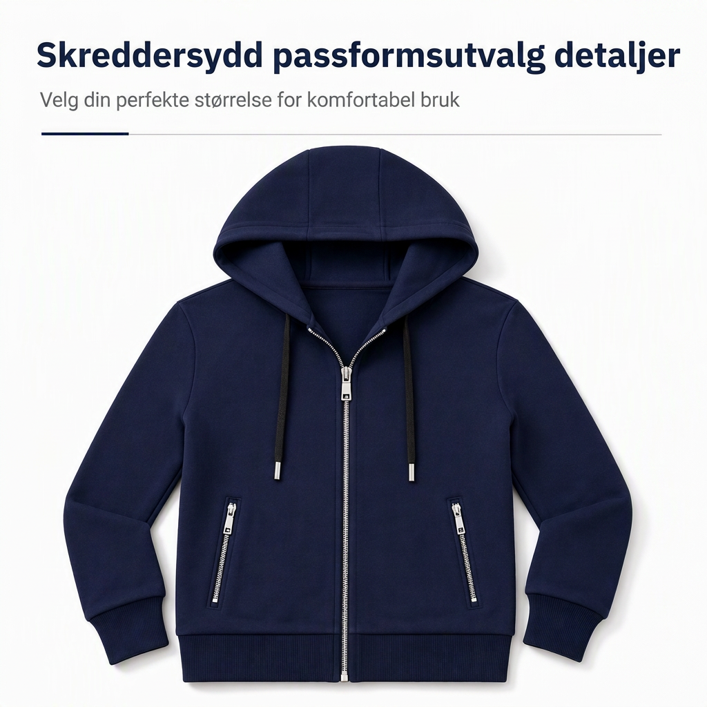 Premium hettegenser for kvinner med hel glidelås og glidelåslommer