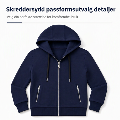 Premium hettegenser for kvinner med hel glidelås og glidelåslommer