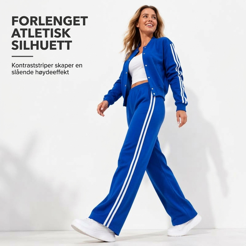 Stripet sporty fritidsklessett for kvinner