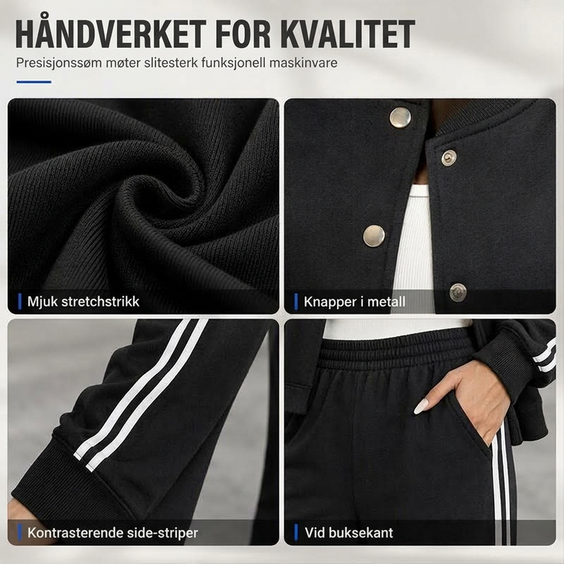 Stripet sporty fritidsklessett for kvinner