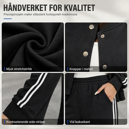 Stripet sporty fritidsklessett for kvinner