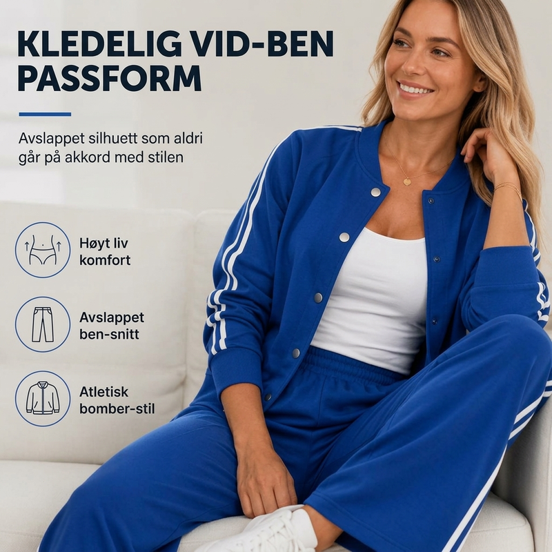 Stripet sporty fritidsklessett for kvinner