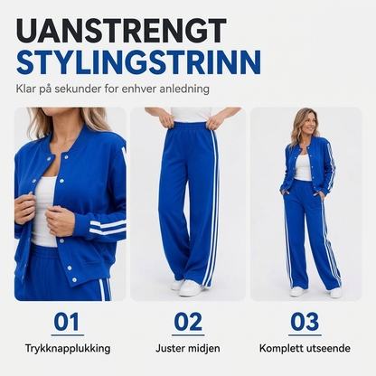 Stripet sporty fritidsklessett for kvinner