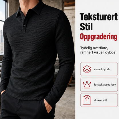 Teksturert langermet lett genser for menn