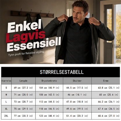 Teksturert langermet lett genser for menn
